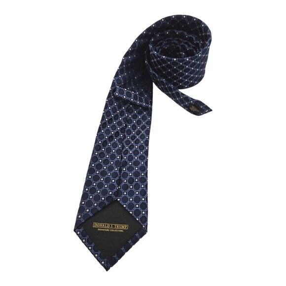 Donald J Trump Blue and Yellow Striped Silk Tie - Etsy DONALD TRUMP Blue Geometric Silk Tie 59\